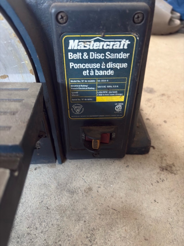 Mastercraft Belt and Disc Sander - 120 Volts - photo 3