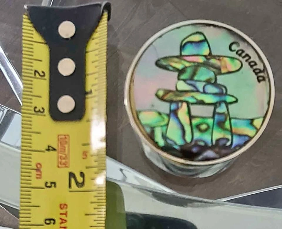 Canada Inukshuk Abalone Shell Pill Box