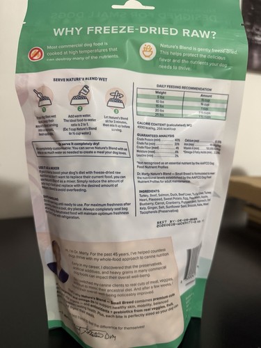 Dr. Marty Nature's Blend Small Breed Freeze-Dried Dog Food 6oz - photo 2