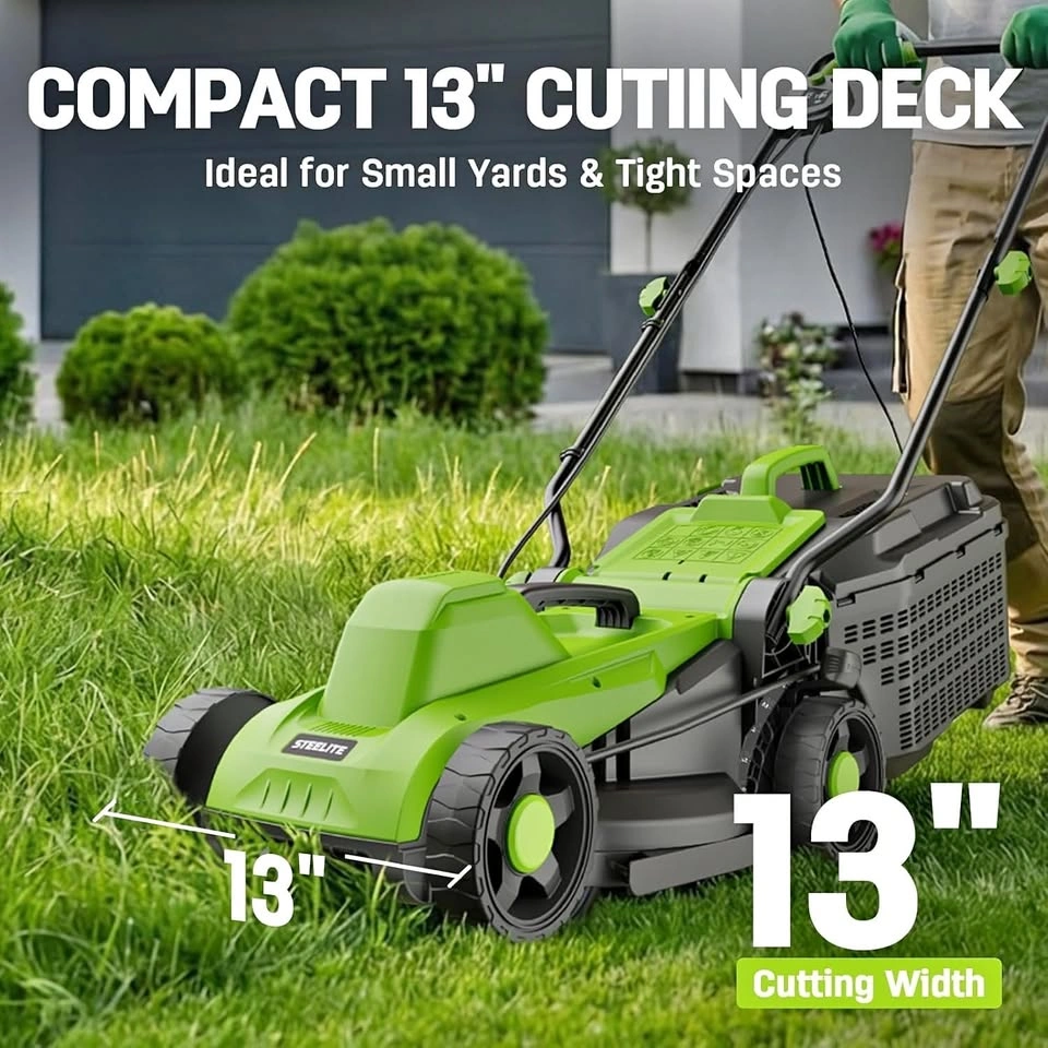 Steelite 13" Electric Lawn Mower 1300W with 30L Grass Collector