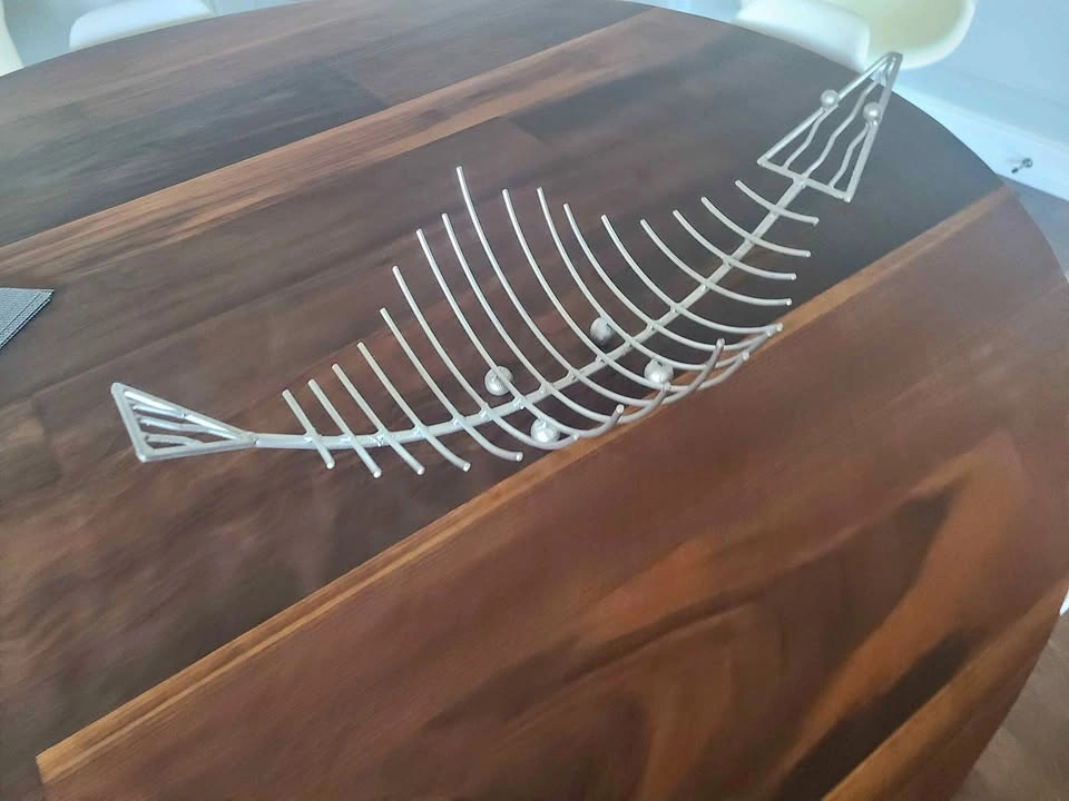 Metal Fish Skeleton Decorative Bowl