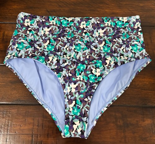 Athleta High Waist Swim Bottom M Elysian Floral Green - photo 3