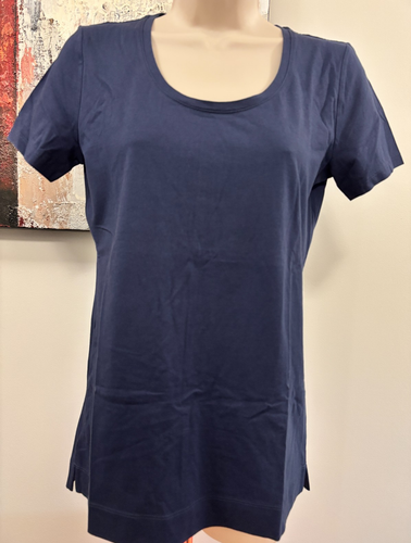 Ann Taylor NWT XS Navy Pima Cotton Tunic Tee Short Sleeve