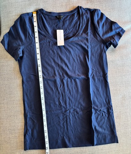 Ann Taylor NWT XS Navy Pima Cotton Tunic Tee Short Sleeve - photo 4