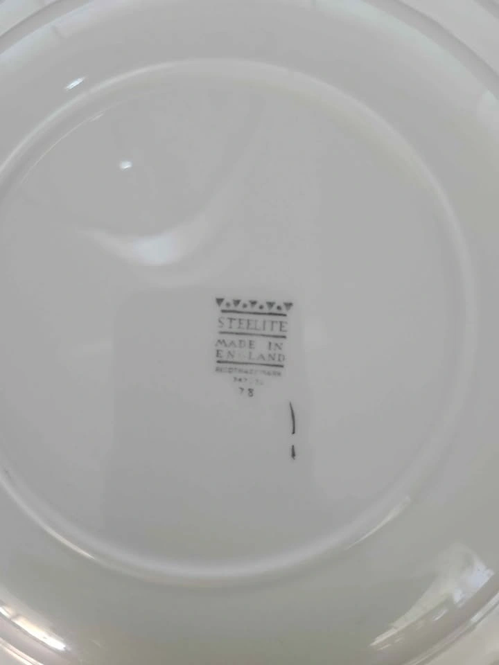 Vintage Steelite White Plates with Black Rim - 20 Pieces - photo 3
