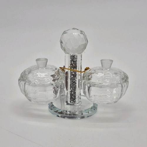 Royal Glass Clear Glass Cruet Set with Lids