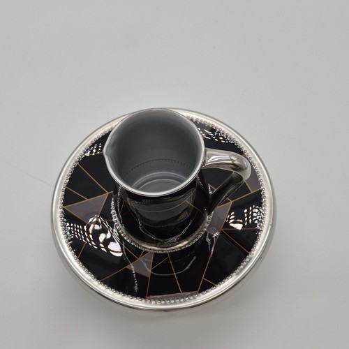 Godinger Geometric Black Silver Metal Pitcher Bowl Tray Set - photo 5