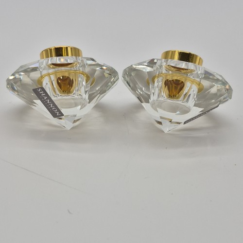 Shannon Clear and Gold Crystal Metal Round Salt And Pepper Pair - photo 2