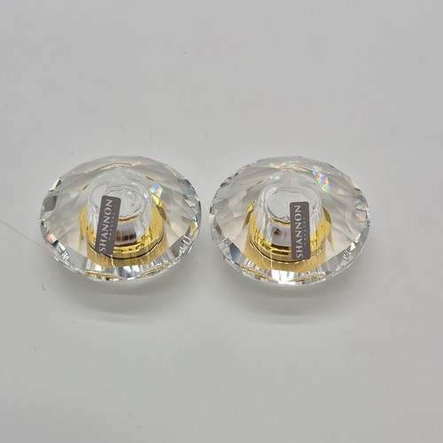 Shannon Clear and Gold Crystal Metal Round Salt And Pepper Pair - photo 3