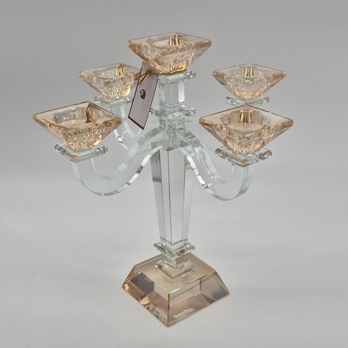 RITZENHOFF Glass Peach Clear Glossy Candle Holder 4-Arm Decorati - photo 2