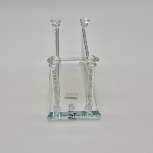 Fine Crystal by Art Judaica Glass Business Card Holder with Gold - photo 4