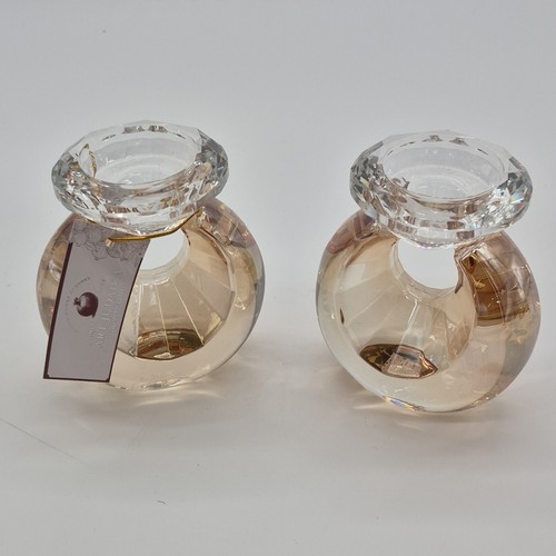 Art Judaica Glass Round Tea Light Candle Holders Set
