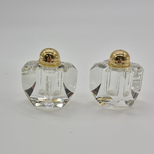 Shannon Crystal Clear & Gold Geometric Salt & Pepper Shakers