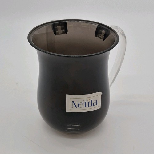 Netila Black Clear Plastic Coffee Mug Solid Color Round Handle