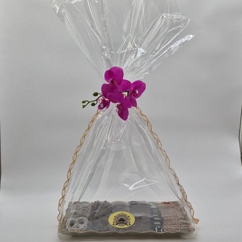 Chocolates & Gift Basket with Pink Flower Decoration