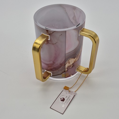 Art Judaica Abstract Acrylic Hand Wash Cup with Gold Handles - photo 2