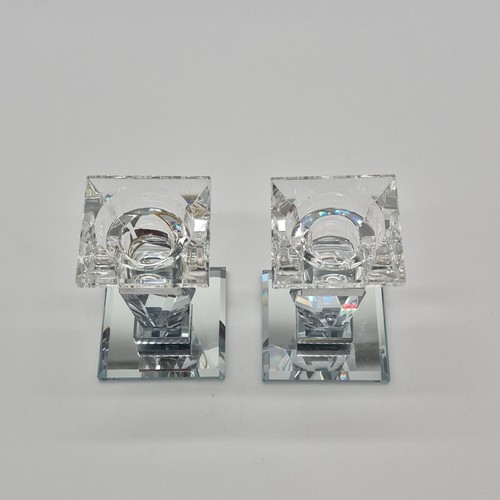 Crystal World Crystal Clear Glossy Candle Holders Pair Decorativ - photo 3