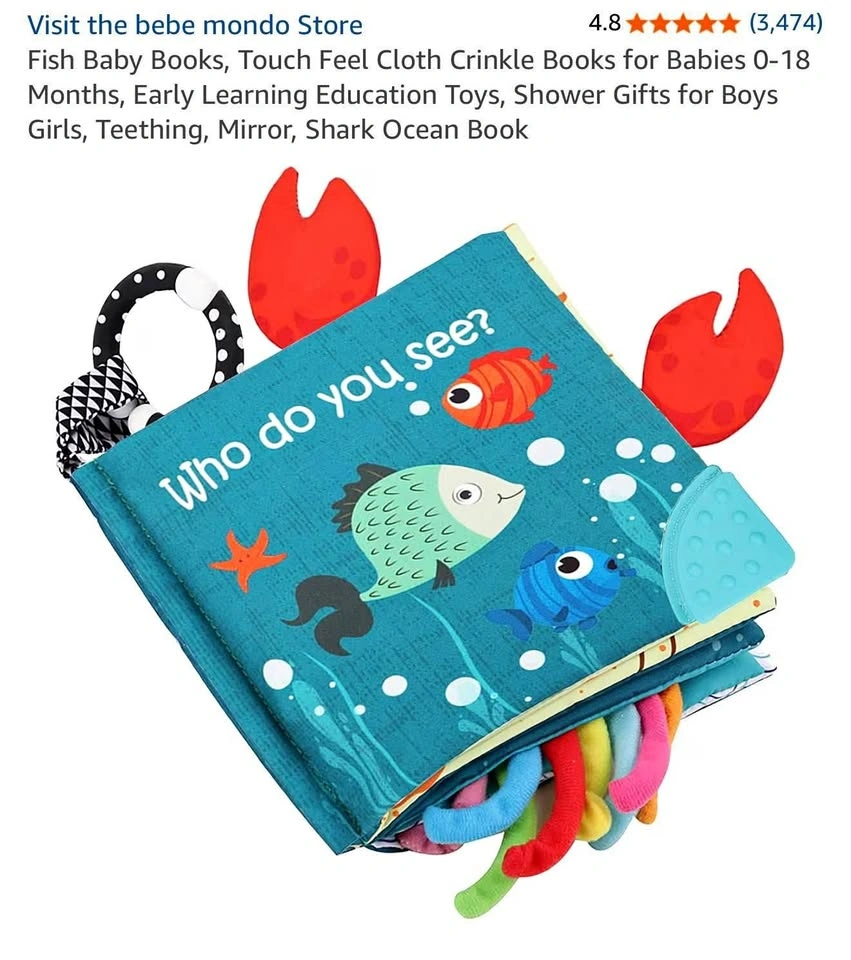 Baby Sensory Cloth Book – Bright Colors & Crinkle Sounds