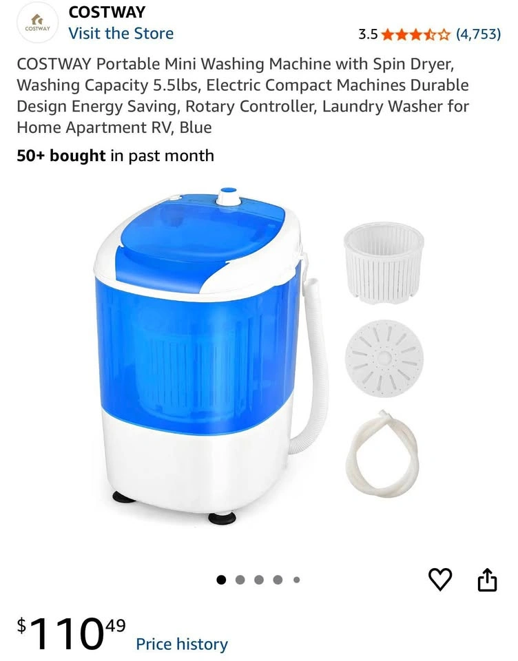 COSTWAY Portable Mini Washing Machine with Spin Dryer