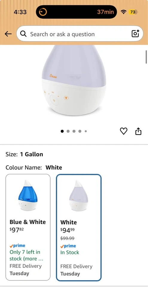 Crane 3-in-1 Filter-Free Top Humidifier - photo 3