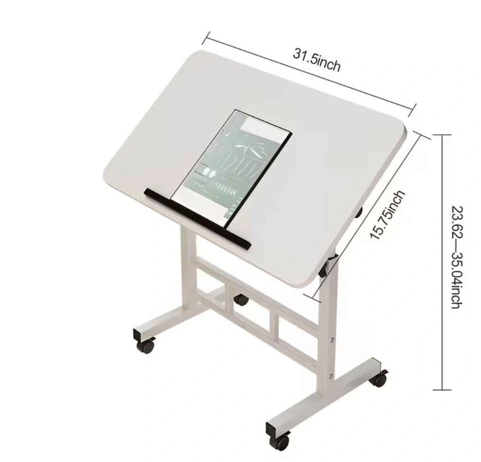 Brand New White Adjustable Table with Wheels - photo 2