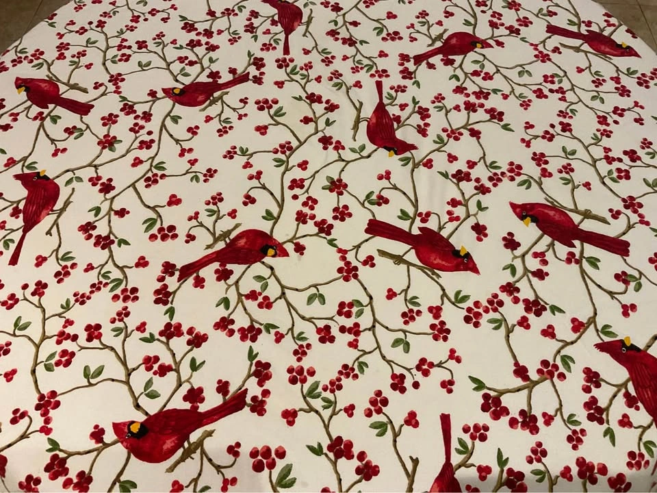 Tablecloth Vintage Red Cardinals Round 53” - photo 2