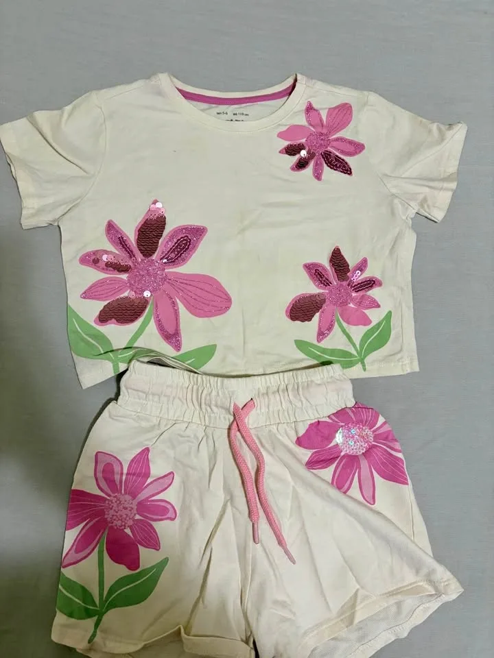 Pre-Loved Girls Floral Top & Shorts Set
