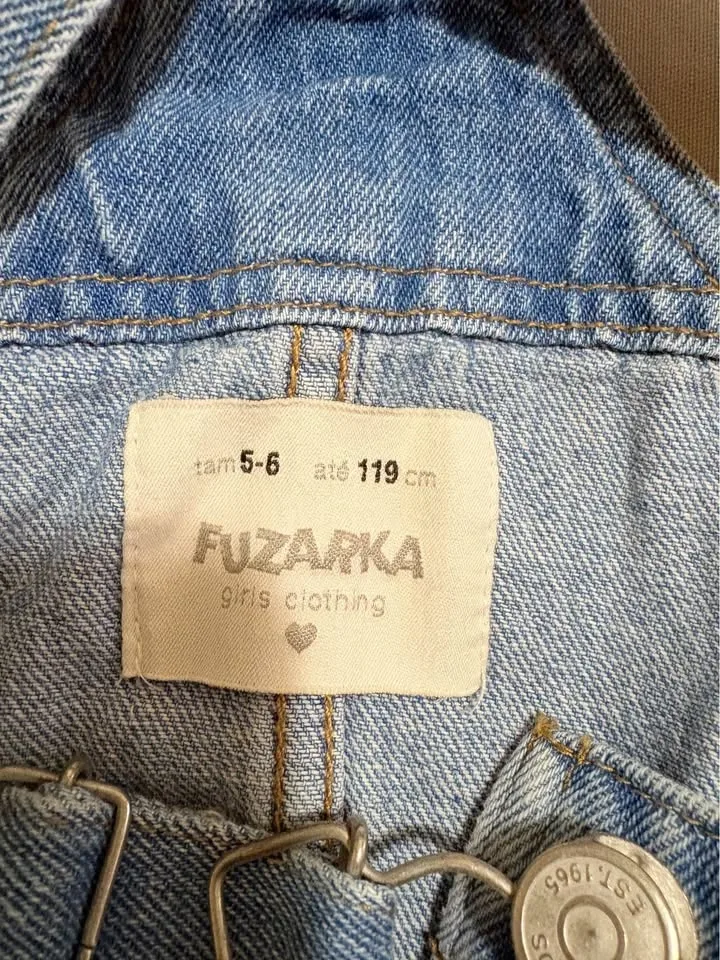Pre-Loved Girls Daisy Denim Overall Dress | Size 5-6 - photo 3