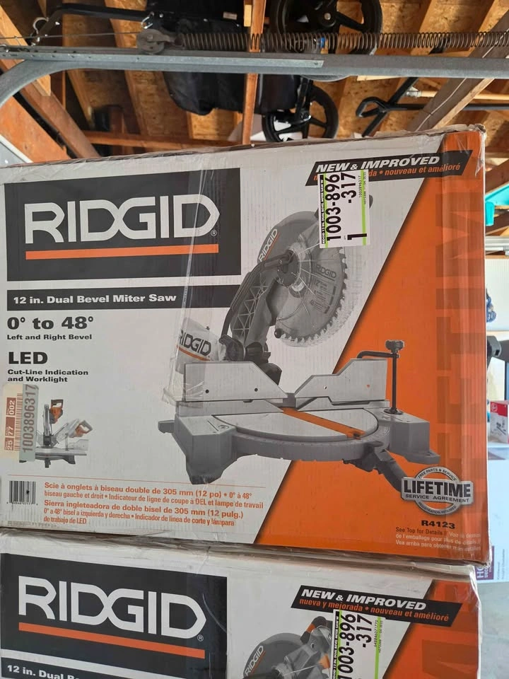 RIDGID R4123 12IN DOUBLE BEVEL WITH LED INDICATOR NEW IN BOX - photo 2
