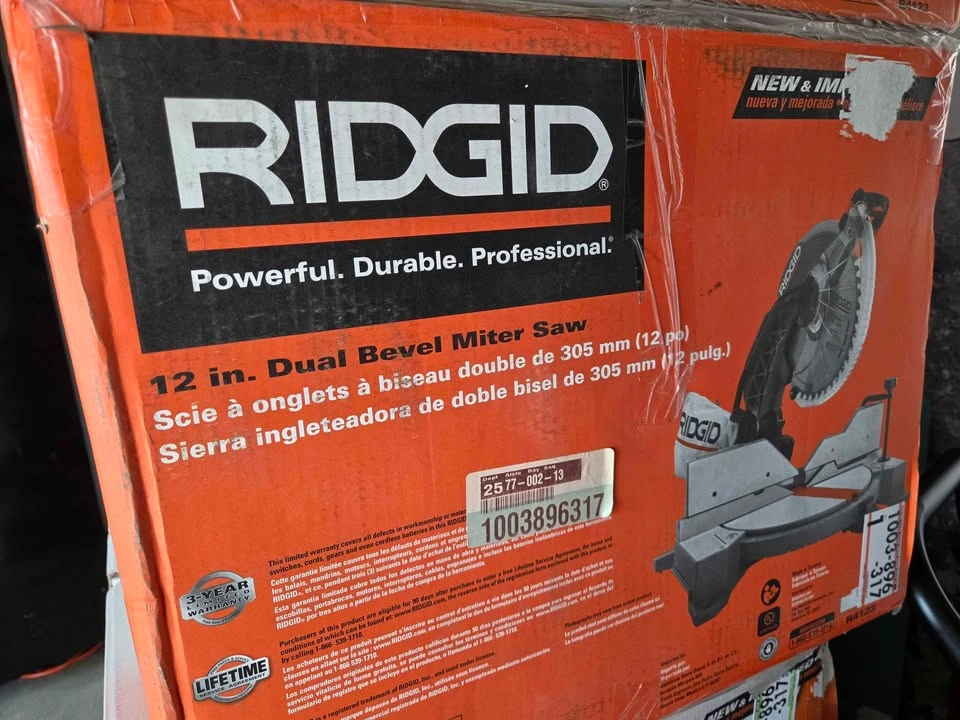 RIDGID R4123 12IN DOUBLE BEVEL WITH LED INDICATOR NEW IN BOX - photo 3