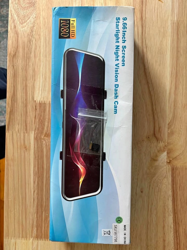 9.66" Starlight Night Vision Dash Cam - Full HD 1080P Mirror Cam