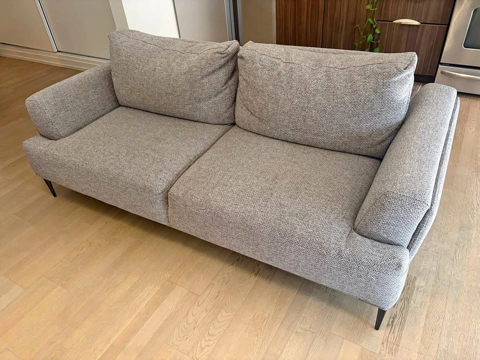 Modern Grey Fabric Sofa (moving sale - pick-up ASAP)