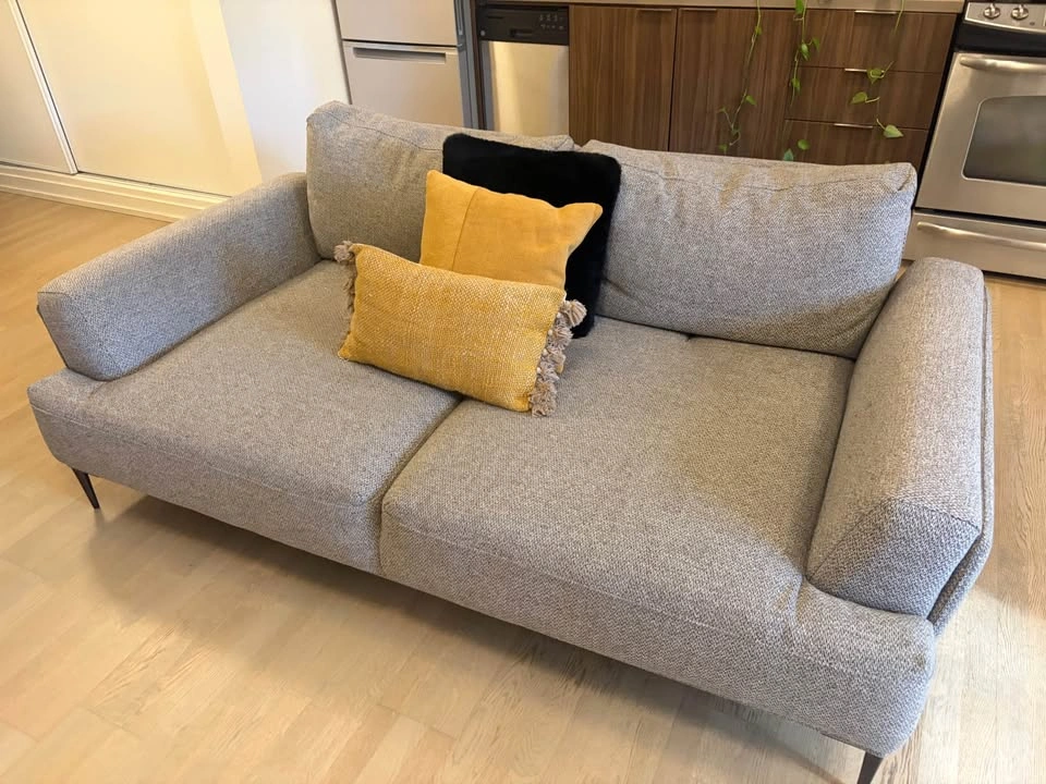 Modern Grey Fabric Sofa (moving sale - pick-up ASAP) - photo 2