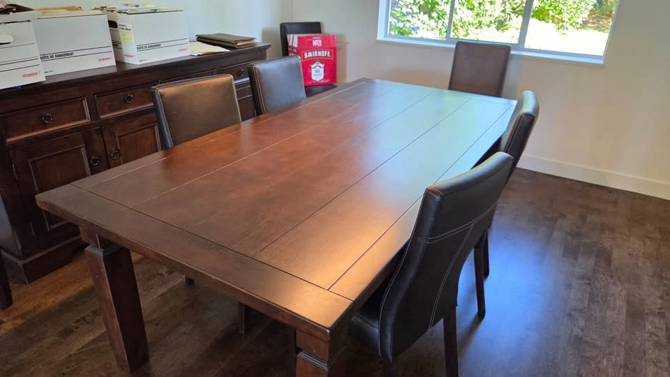 Harvest Dining Table and Leather Chairs - photo 2