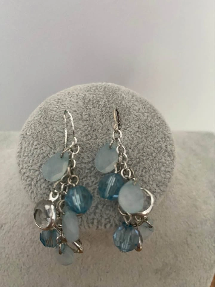 Blue Beaded Dangle Earrings - photo 5