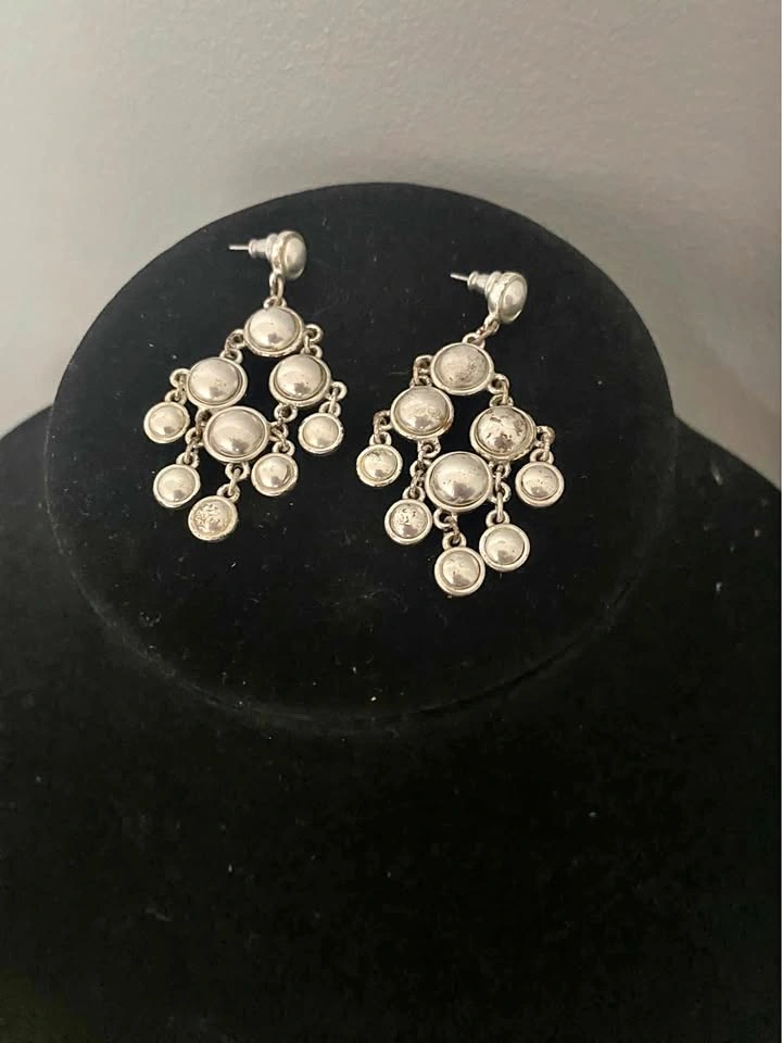 Silver-Toned Chandelier Drop Earrings