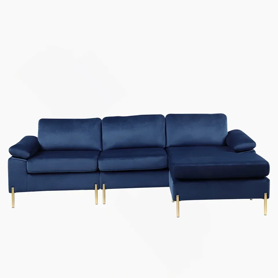 Shannon Velvet Sectional Sofa With Chaise