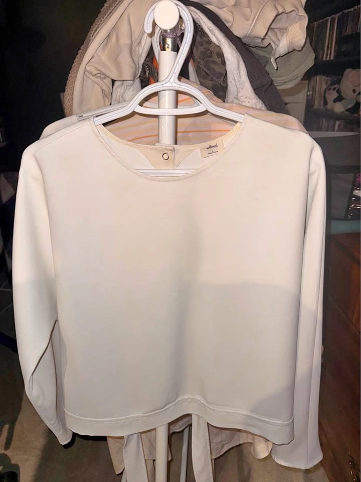 Wilfred Long Sleeve Open Back Top Size L