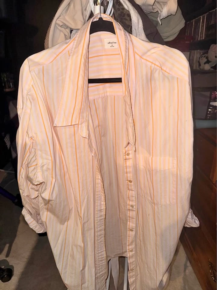 Wilfred Free Striped Button Down Shirt