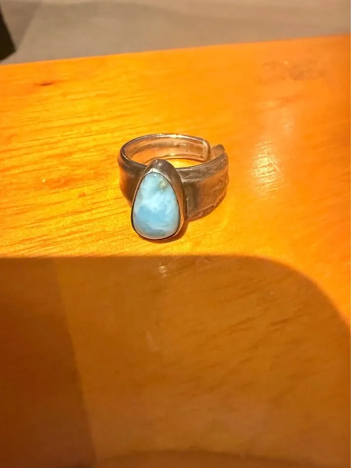 Tristan Ikaika - Larimar Silver Spoon Ring