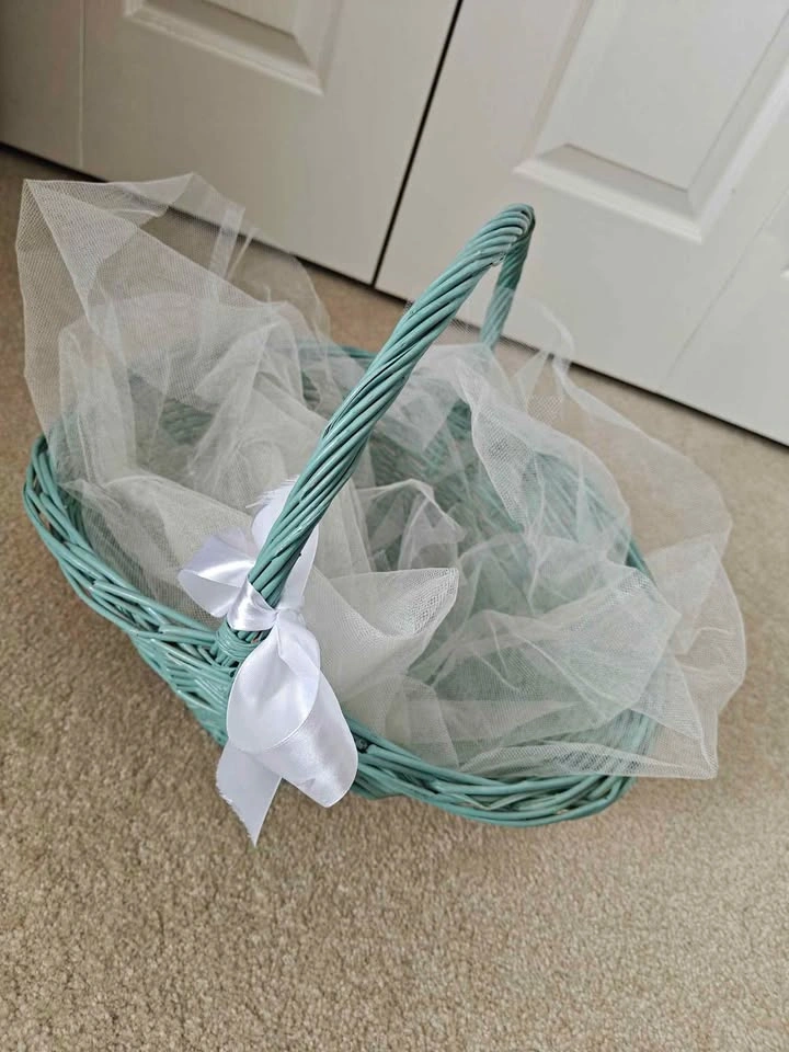 Sage Green Woven Wicker Storage & Gift Basket