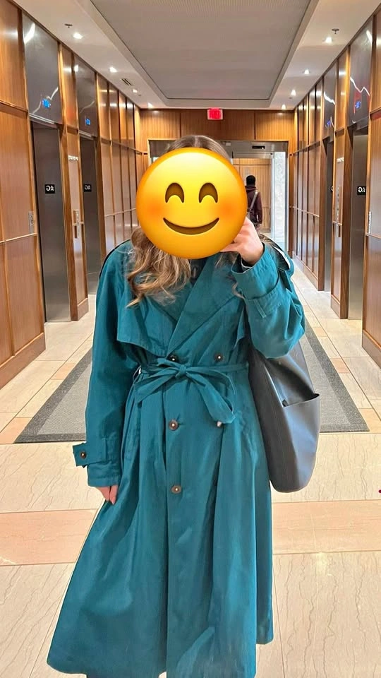 Vintage Green Trench Coat - Fits up to XL - Moving Sale