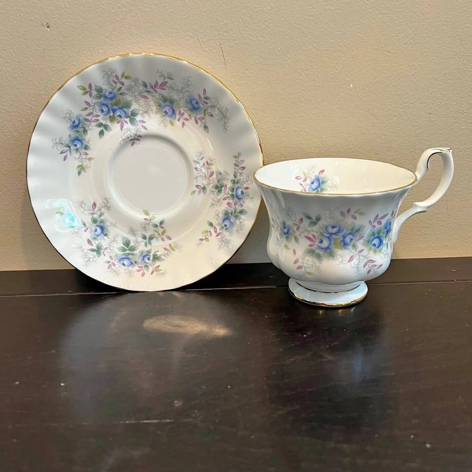 Royal Albert Blue Blossom Bone China Cup and Saucer Set