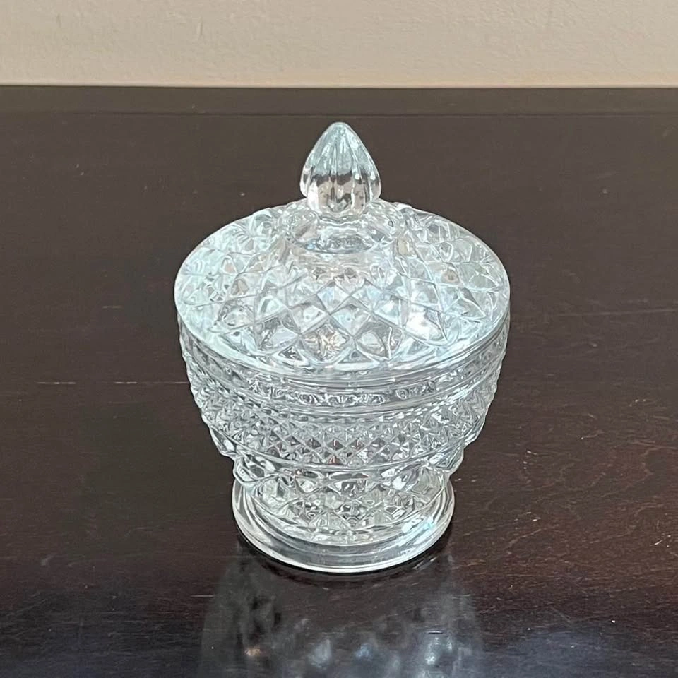 Vintage Anchor Hocking Wexford Glass Sugar Bowl with Lid - photo 2