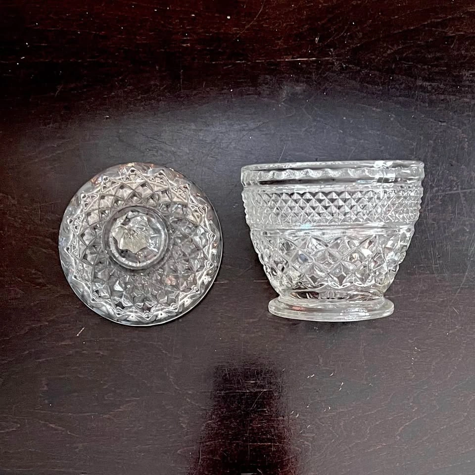 Vintage Anchor Hocking Wexford Glass Sugar Bowl with Lid - photo 4