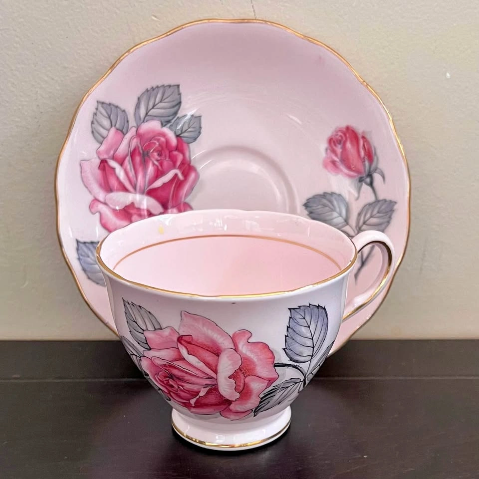 Vintage Colclough Pink Bone China Tea Cup And Saucer