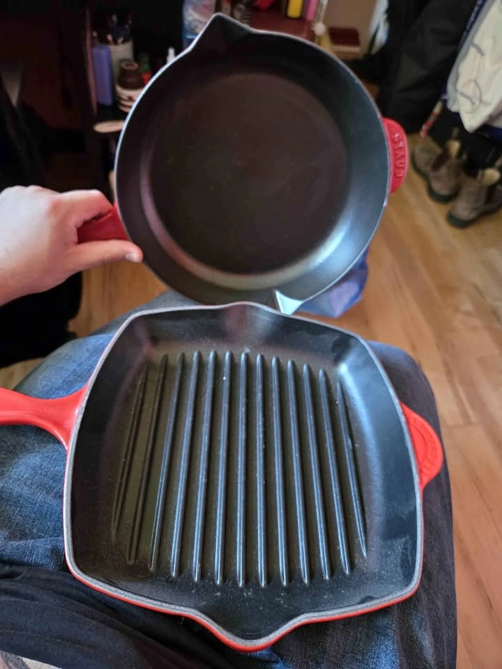 Le Creuset and Staub skillets