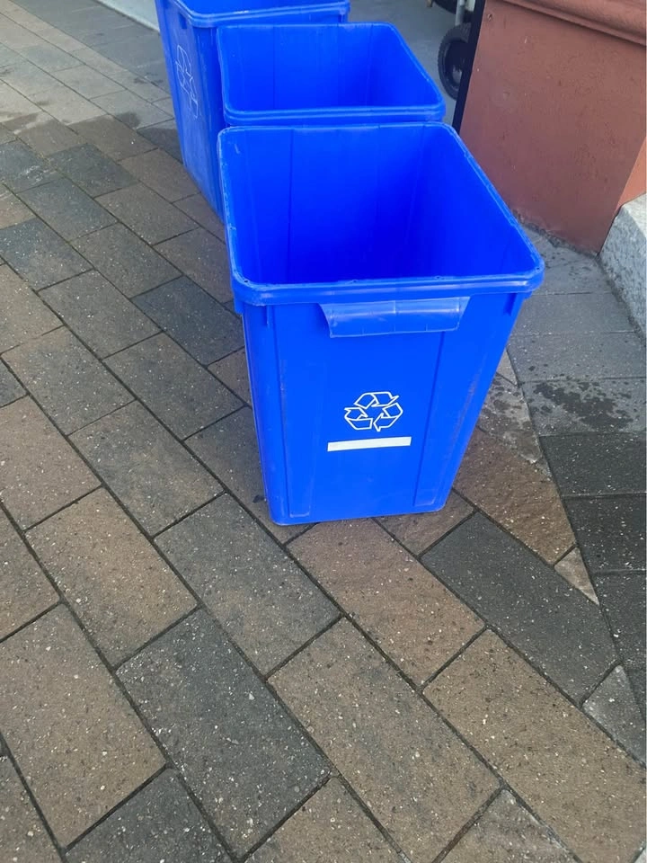 Set of 3 Blue Recycling Bins - photo 2