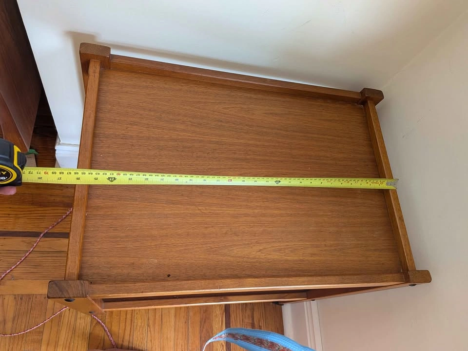 Vintage 1980s Wooden Teak-look Microwave Cart / Utility Cart - photo 3