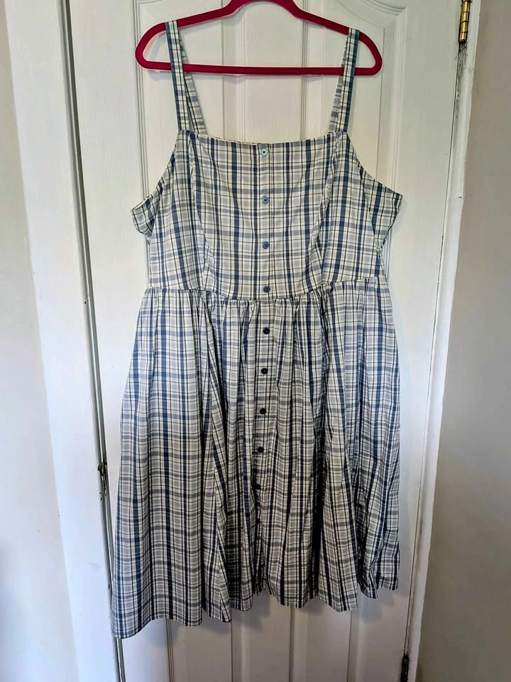 Torrid Retro Chic Sweet Plaid Cloud Dancer Midi Dress – Size 2